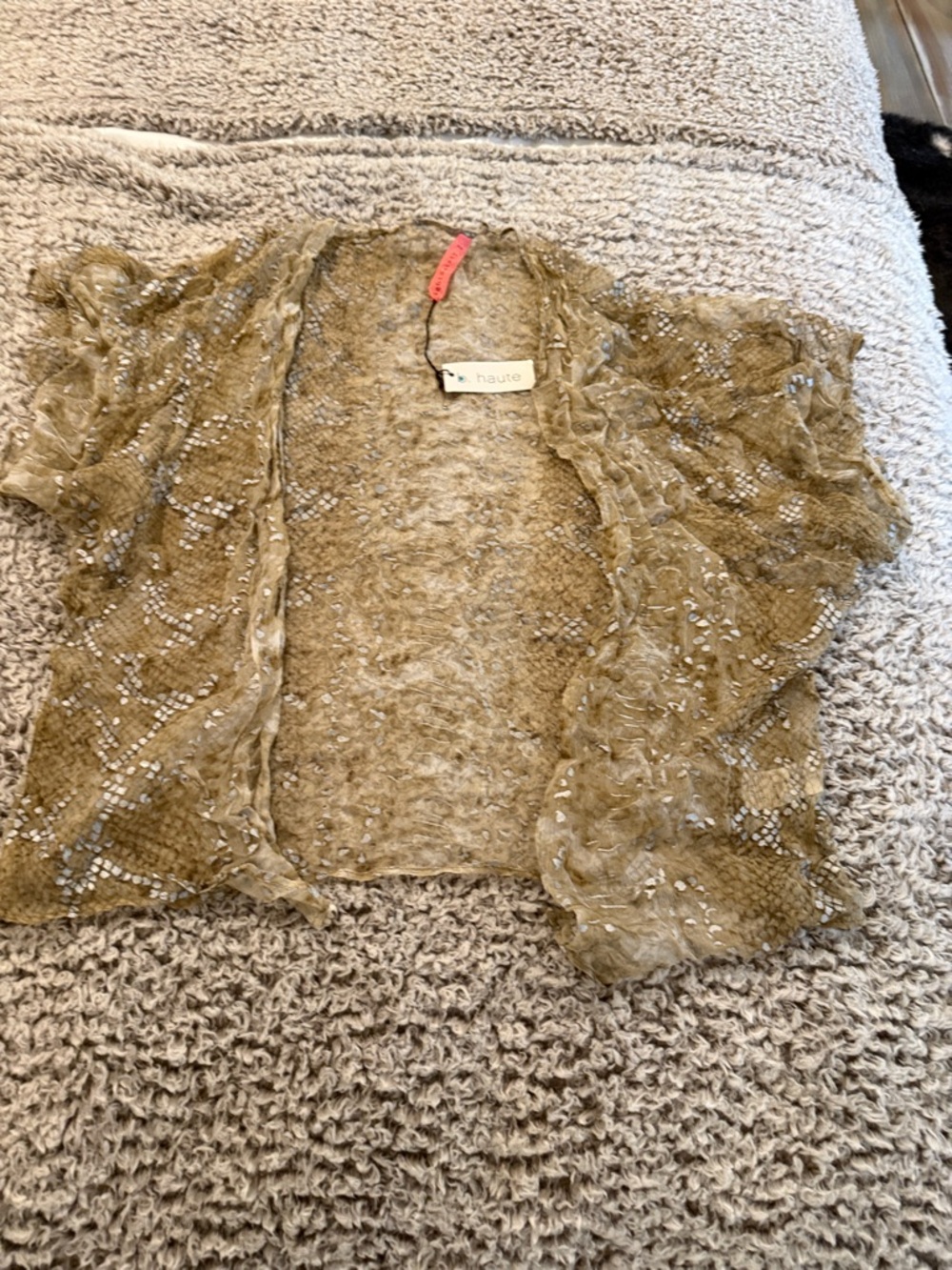 Tan & Silver sheer Sequin Bolero Shrug